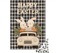 Happy Easter Bunny Decorations Puzzle Impossible 1000Pcs Decorazione Per La Casa. Giochi Rilassamento E Intelligence Per Adulti E Ragazzi Da 14 Anni 38x26cm/1000pcs