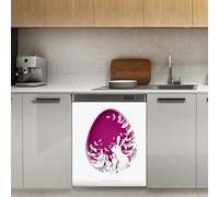 Happy Easter Bunny Leaves - Magnete per lavastoviglie, con uova viola, decorazione magnetica, per frigorifero, cucina, porta, 58,4 x 66 cm