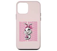 Happy Easter Bunny Rabbit Girl Coquette Bow nastro rosa Custodia per iPhone 12 mini