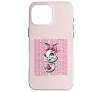 Happy Easter Bunny Rabbit Girl Coquette Bow nastro rosa Custodia per iPhone 16 Pro Max