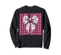 Happy Easter Bunny Rabbit Girl Coquette Bow nastro rosa Felpa
