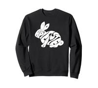 Happy Easter Bunny Tipografia - Word Art Coniglio Primavera Felpa