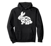 Happy Easter Bunny Tipografia - Word Art Coniglio Primavera Felpa con Cappuccio