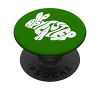 Happy Easter Bunny Tipografia - Word Art Coniglio Primavera PopSockets PopGrip Adesivo