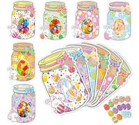Happy Easter Candy Holder Card Mason Jars Easter Cards Set Exchange Greeting Card Happy E* aster Mason Jar Carte di carta Craft Bulk per aula Spring Party Favors