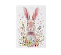 Happy Easter Cartoon Cute Pink Bunny Egg preghiera bandiere all'aperto Ringraziamento banner per la decorazione del patio 28x40 doppio lato