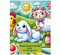 Happy Easter Coloring Book for Kids ages 4-8.: Over 50 Easy and Fun Easter Designs
