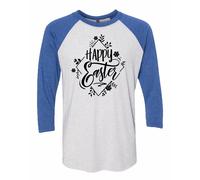 Happy Easter con Fiori Design Donna Baseball Maglietta