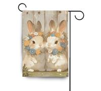 Happy Easter Cute Bunny White Garden Flags banner per esterno per la decorazione esterna 28x40 double face
