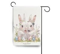 Happy Easter Cute Bunny White Garden Flags felice anno nuovo banner per la decorazione esterna 28x40 double sided