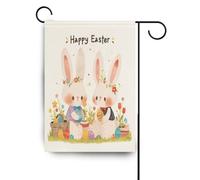 Happy Easter Cute Bunny White Holiday Garden bandiere per esterni banner per decorazione patio 28x40 double face