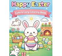 Happy Easter: Cute & Cozy Coloring Book for all ages