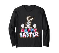 Happy Easter Day Bunny Egg Divertente Ragazzi Ragazze Bambini Giovani Maglia a Manica