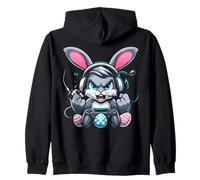 Happy Easter Day Bunny Egg Funny Boys Girls Kids Gamer Felpa con Cappuccio