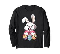 Happy Easter Day Bunny Egg Funny Boys Girls Kids Gamer Maglia a Manica