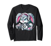 Happy Easter Day Bunny Egg Funny Boys Girls Kids Gamer Maglia a Manica