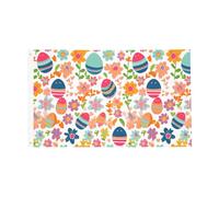 Happy Easter Day Colorful Cute Eggs Bandiera Di Benvenuto Appendere Bandiera Da Cortile Doppia Faccia Bandiere Da Giardino 90X150Cm Per Parete Il Portico Interni