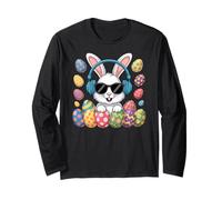 Happy Easter Day Girls Boys Easter, Funny Bunny Eggs Maglia a Manica