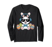 Happy Easter Day Girls Boys Easter, Funny Bunny Eggs Maglia a Manica