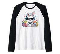 Happy Easter Day Girls Boys Easter, Funny Bunny Eggs Maglia con Maniche Raglan