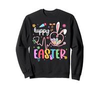 Happy Easter Day Nursing Bunny Ears Egg Nurse Stetoscopio Felpa