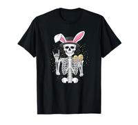 Happy Easter Day Spettrale Uova E Scheletro Bunny Halloween Maglietta