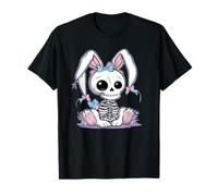 Happy Easter Day Spettrale Uova E Scheletro Bunny Halloween Maglietta