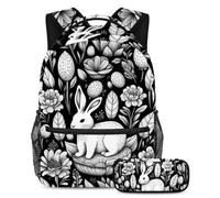 Happy Easter Day Stay Ahead of the Class, zaino con astuccio, set di 2 zaini per bambini indispensabili per ragazzi ragazze adolescenti, Multicolore#03, B:29.4x20x40cm P:19x7.5x3.8cm, Zaini Daypack