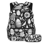 Happy Easter Day Upgrade Your School Gear, set di 2 zaini, borsa da viaggio alla moda per ragazzi, ragazze e adolescenti, Multicolore#04, B:29.4x20x40cm P:19x7.5x3.8cm, Zaini Daypack