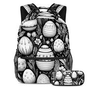 Happy Easter Day Upgrade Your School Gear, set di 2 zaini, borsa da viaggio alla moda per ragazzi, ragazze e adolescenti, Multicolore#01, B:29.4x20x40cm P:19x7.5x3.8cm, Zaini Daypack