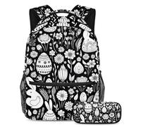 Happy Easter Day Upgrade Your School Gear, set di 2 zaini, borsa da viaggio alla moda per ragazzi, ragazze e adolescenti, Multicolore#05, B:29.4x20x40cm P:19x7.5x3.8cm, Zaini Daypack