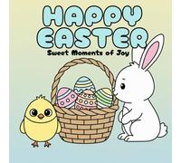 Happy Easter: Easter Coloring Book for Kids: 33 Big and Simple Designs | Travel-Friendly Square Format 8.5"x8.5" | Black Reverse Pages to Prevent Bleed-Through