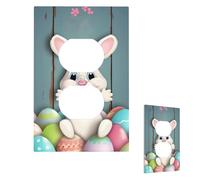 Happy Easter Eggs Bunny Tail Wall Plate Cover Modern Decorative 1 Gang Light Switch Cover Infrangibile Presa Copertura per Soggiorno Camera da Letto Home Decor Duplex