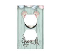 Happy Easter Eggs - Coperture per prese elettriche a coda di coniglio, dimensioni standard, 11,4 x 7 cm, in policarbonato termoplastico infrangibile