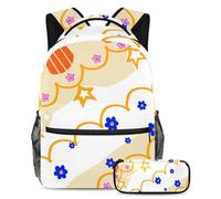 Happy Easter Eggs Keep Your Essentials in One Place, zaino con astuccio, il set di zaini per la scuola definitivo per studenti, Multicolore#06, B：29.4x20x40cm P：19x7.5x3.8cm, Zaini Daypack