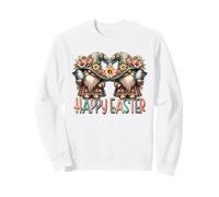 Happy Easter Graphic for Women Men Kids Floral Spring Gnomes Felpa