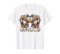 Happy Easter Graphic for Women Men Kids Floral Spring Gnomes Maglietta