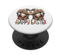 Happy Easter Graphic For Women Men Kids Floral Spring Gnomes PopSockets PopGrip Adesivo
