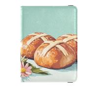 Happy Easter Hot Cross Buns Porta passaporto in pelle per viaggio sicuro nascosto denaro e porta carte per documenti di viaggio da donna