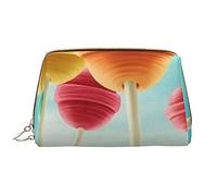 Happy Easter Leathers - Trousse per trucchi da donna, lavabile, da viaggio, con cerniera, astuccio organizer, Lecca lecca colorata, Taglia unica