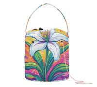 Happy Easter Lily Flower Crochet Storage con fori Crochet Forniture Organizzatore per Kit di lavoro a maglia accessori para Crochet en Hilo