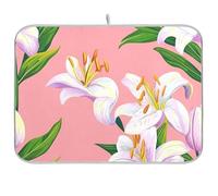 Happy Easter Lily Flower Rosa Resistente Al Calore Contatore Stuoia Stuoia Stendipiatti Stuoie per la Cucina 18 x 24 18 x 24