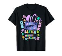 Happy Easter Loading Easter Bunny Eggs Festive Design per Maglietta