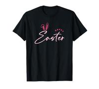 Happy Easter Minimal Bunny Hoppy Design Spring Meadow Maglietta