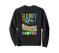 Happy Easter Monster Truck Cool Digger Ragazzi Bambini Bambino Felpa