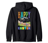 Happy Easter Monster Truck Cool Digger Ragazzi Bambini Bambino Felpa con Cappuccio