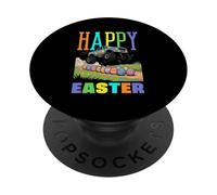 Happy Easter Monster Truck Cool Digger Ragazzi Bambini Bambino PopSockets PopGrip Adesivo