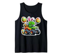 Happy Easter Monster Truck T-rex Dinosauro Ragazzi Bambini Bambino Canotta