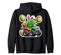 Happy Easter Monster Truck T-rex Dinosauro Ragazzi Bambini Bambino Felpa con Cappuccio
