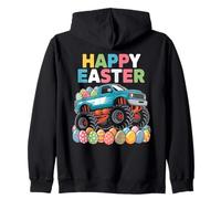 Happy Easter Monster Truck Uova Colorate Pasqua Bambini Felpa con Cappuccio